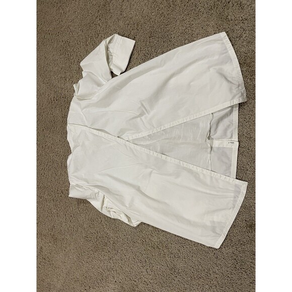 Lafayette 148 White Poplin Button Up Shirt Size 14 Womens Long Sleeve Blouse - Picture 12 of 12